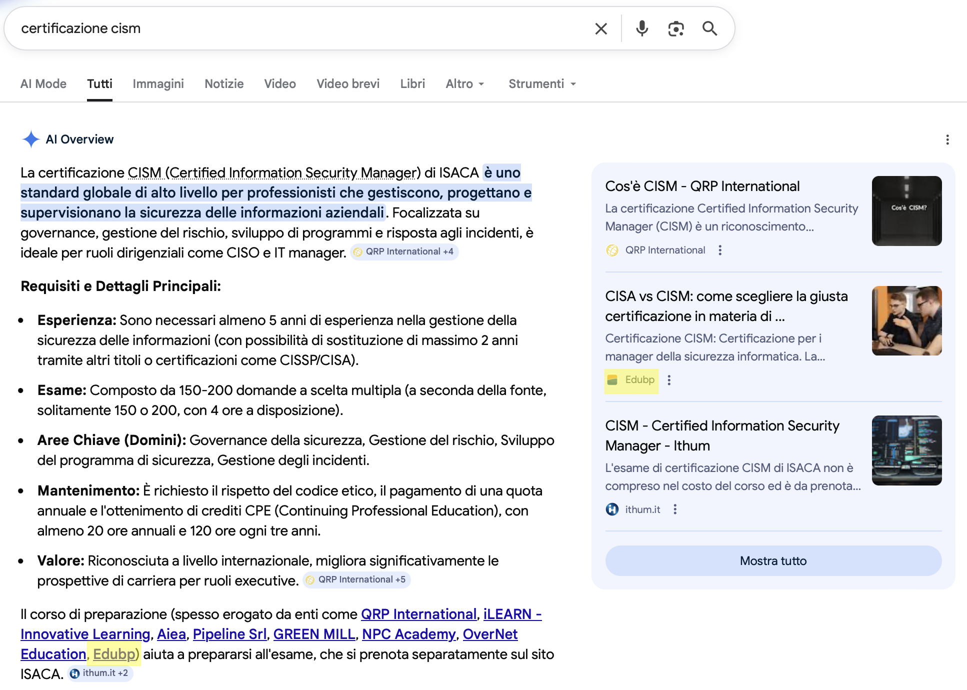 certificazione-cism-ai-overview-seo-edubp.